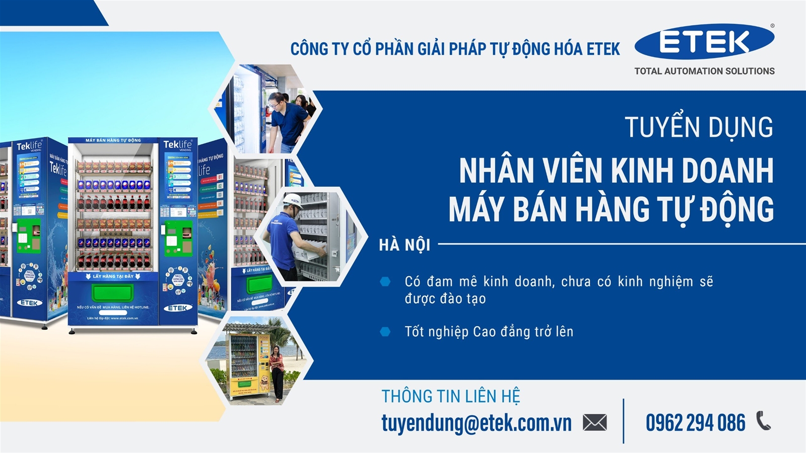 HÀ NỘI - NHÂN VIÊN KINH DOANH MÁY BÁN HÀNG TỰ ĐỘNG 