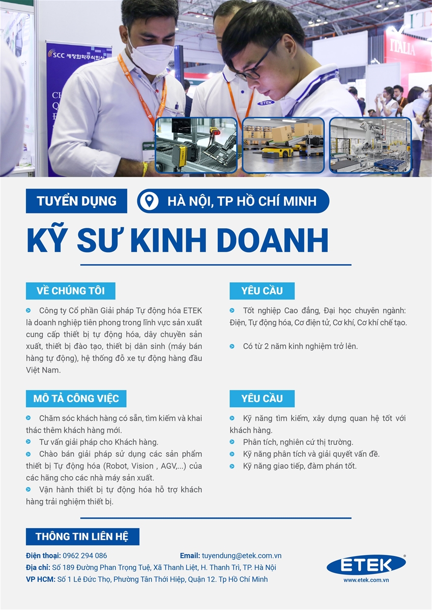 TUYỂN DỤNG KỸ SƯ KINH DOANH 