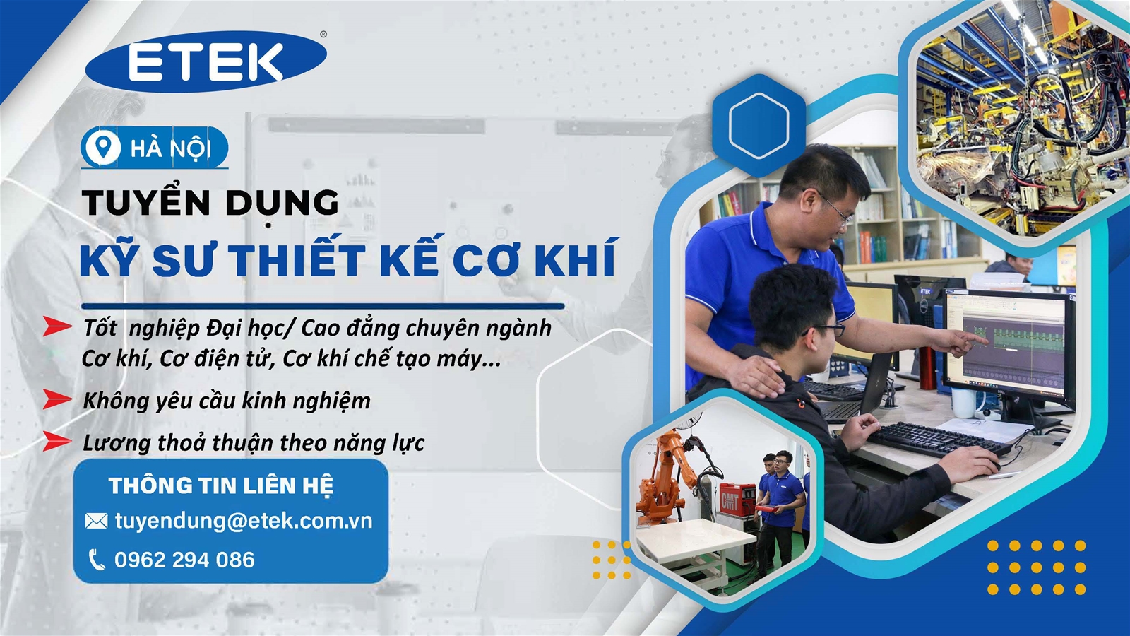 HÀ NỘI - TUYỂN DỤNG KỸ SƯ THIẾT KẾ CƠ KHÍ (MẢNG BÃI ĐỖ XE TỰ ĐỘNG HÓA)
