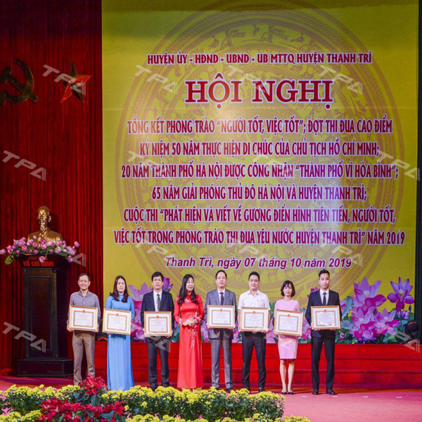 TPA nhận bằng khen khối thi đua doanh nghiệp 
trên địa bàn thành phố Hà Nội 