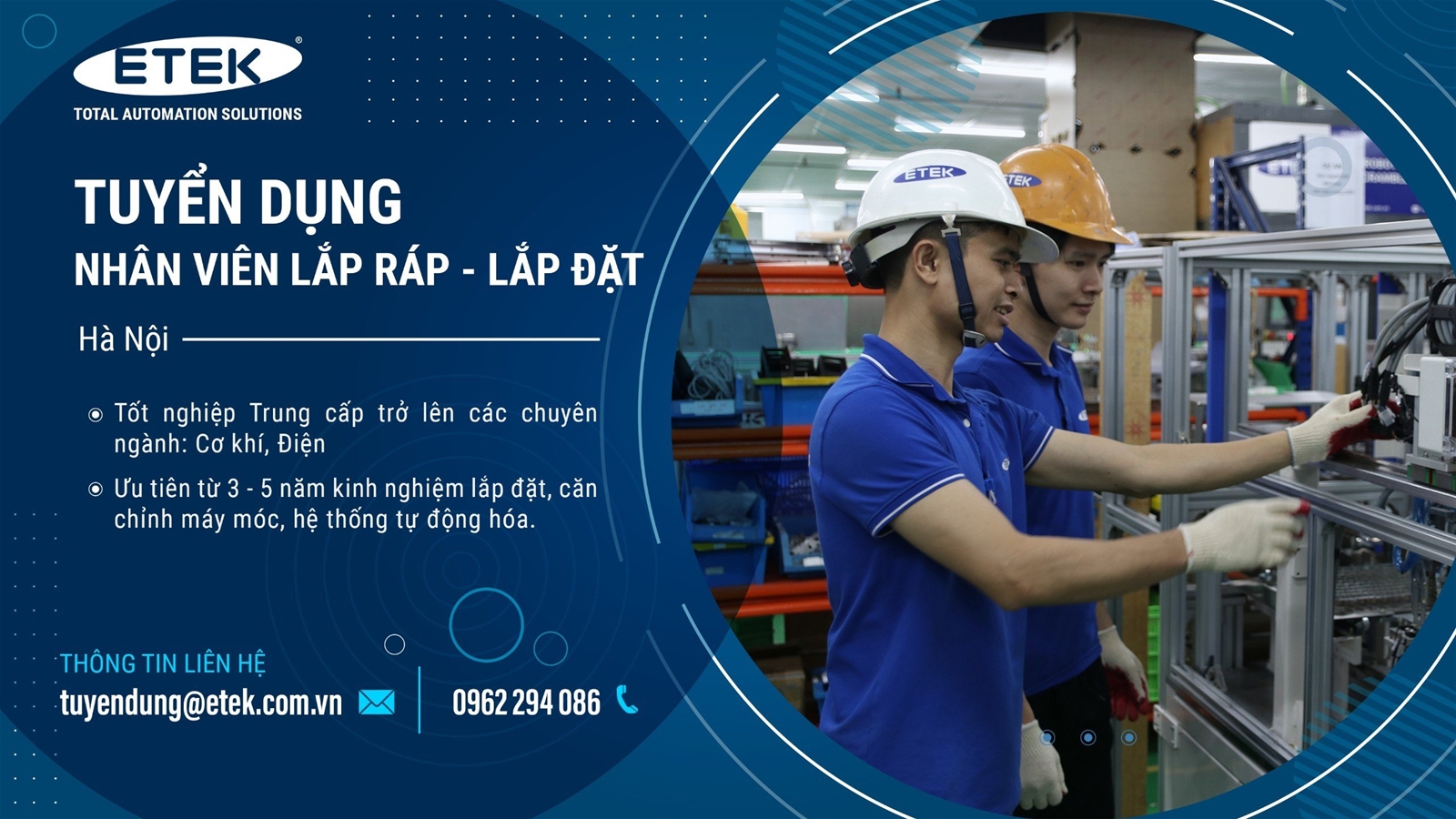 HÀ NỘI - TUYỂN DỤNG NHÂN VIÊN LẮP RÁP - LẮP ĐẶT